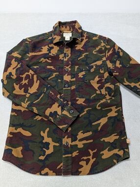 L.L.Bean Men's Bean's Moleskin Woodland Camo Shirt — Size Small Regular
